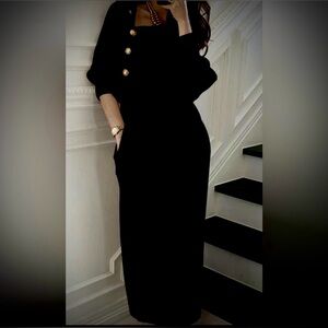 StyleWe Black Knit  Sweater Maxi Dress size S
NWT